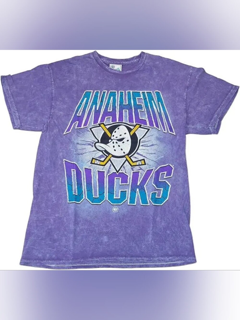 Anaheim Ducks Hockey Old School Colors Graphic Tee 2X Vintage Tubular By 47